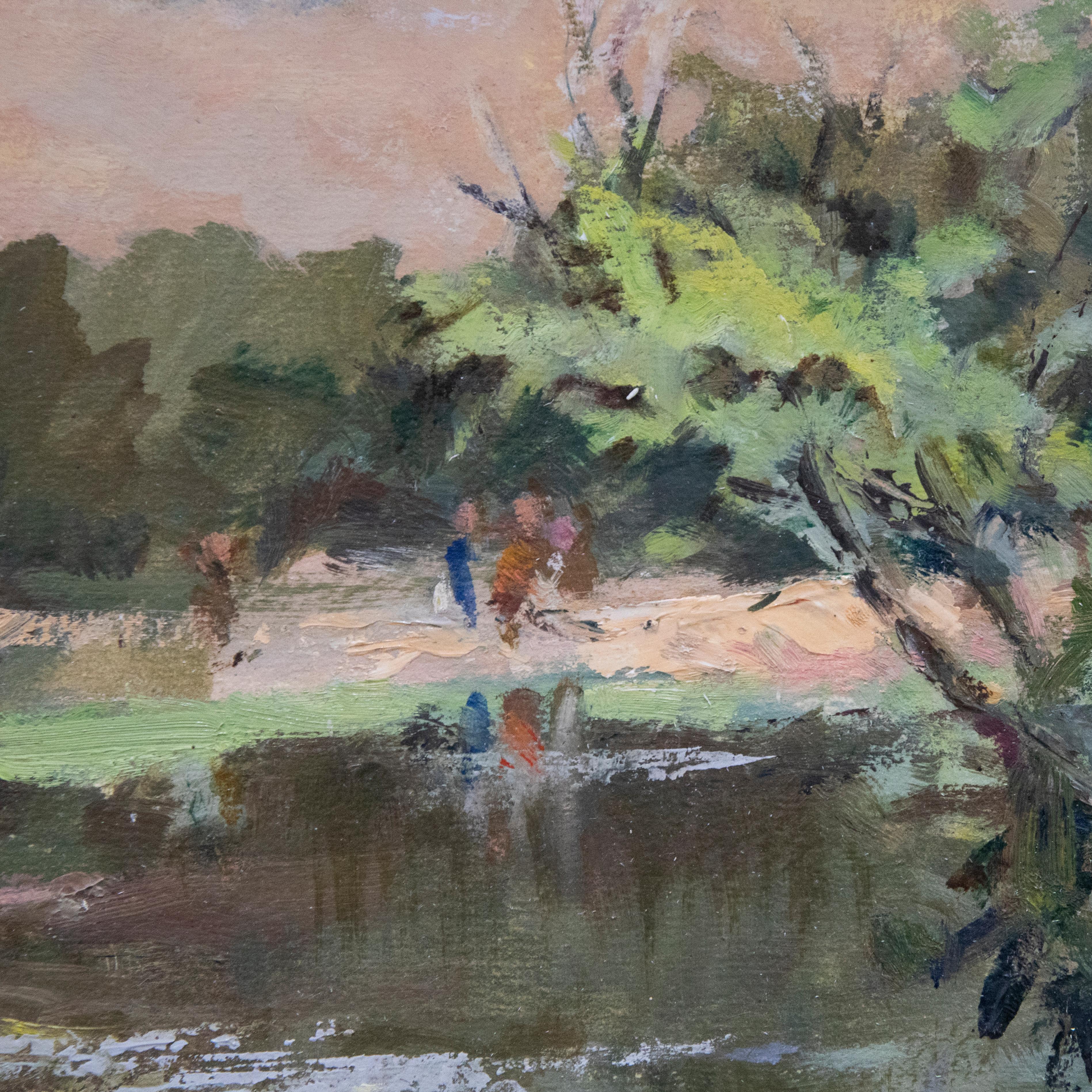 Kenneth Parker - Olio del XX secolo incorniciato, Rush Pond, Chislehurst 3