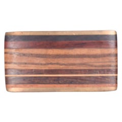 Mid-Century  Kenneth Reid Modern Brass Exotic Wood Stripe Belt Buckle New Mexico