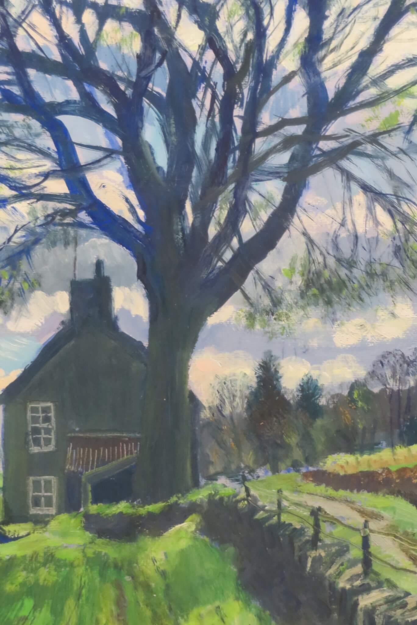 Kenneth Roberts (1932-1995) SCOTTISH FARMHOUSE Oil Painting DUNDEE INT. signed For Sale 4