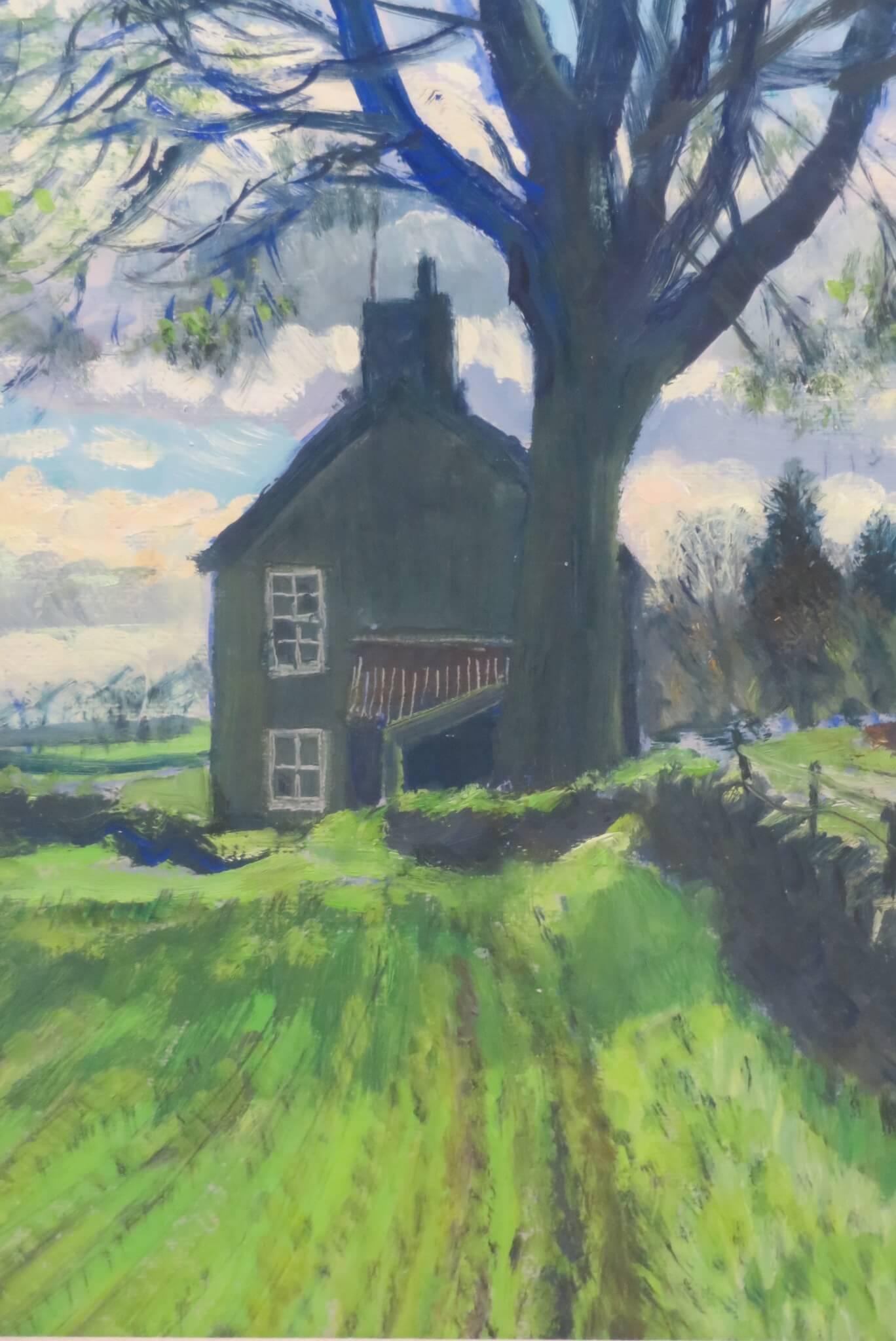 Kenneth Roberts (1932-1995) SCOTTISH FARMHOUSE Oil Painting DUNDEE INT. signed For Sale 5