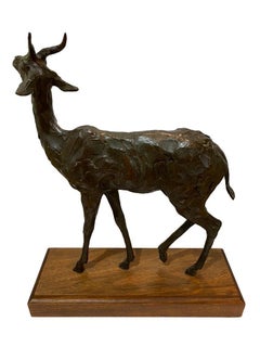 Kenneth Rodney Bunn Bronze Sculpture Deer, Signed Numbered
