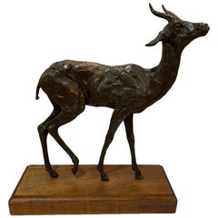 Kenneth Rodney Bunn Bronze Sculpture Deer, Signed Numbered
