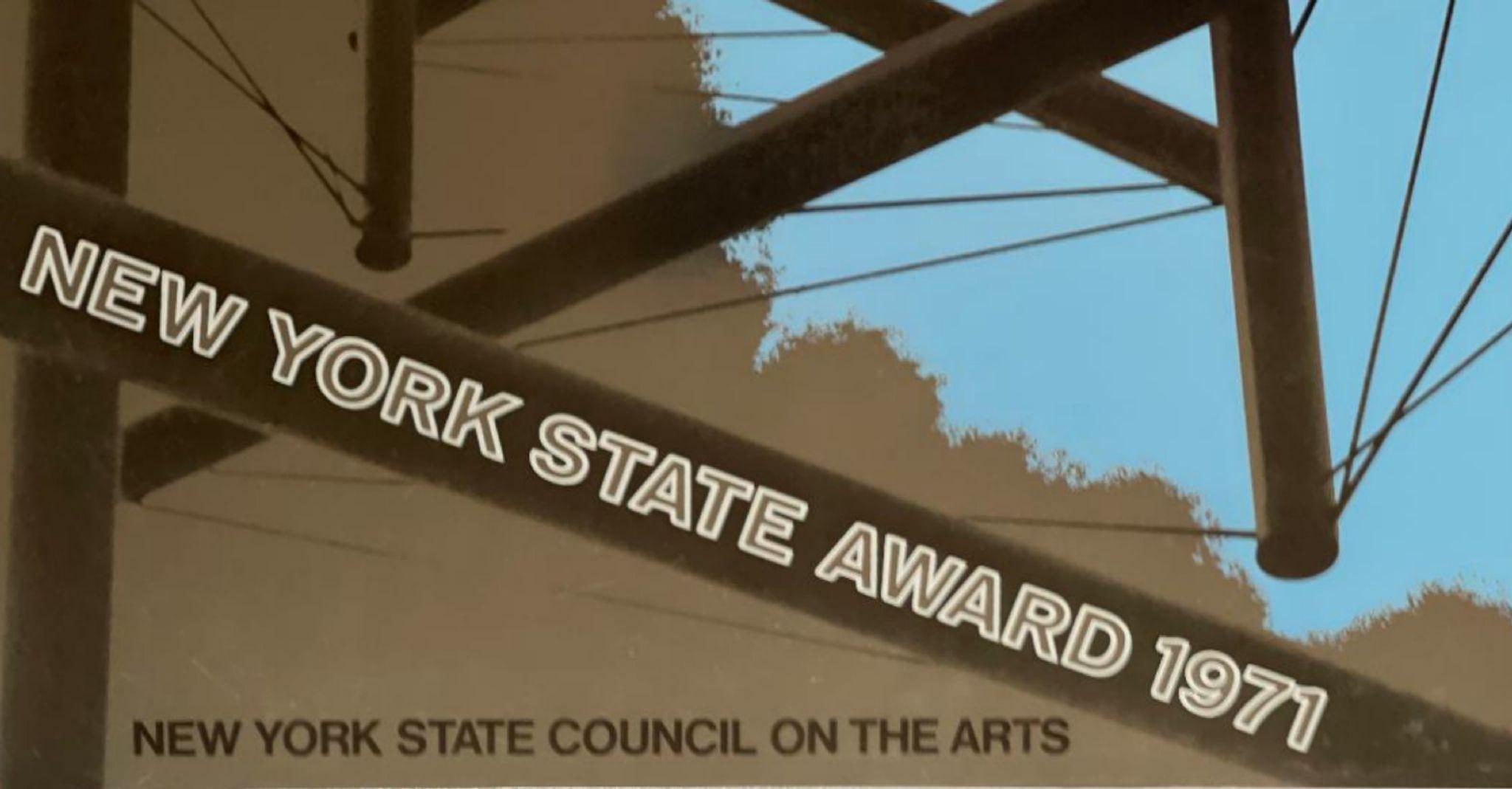 New York State Council on the Arts Vintage Offset-Lithographie-Poster, abstrakt, abstrakt – Print von Kenneth Snelson