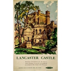 Cartel original de Kenneth Steel de hacia 1950 : Lancaster Castle British Railways