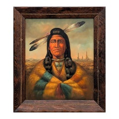 Realistic Figurative Portrait of an Indigenous Native American Man
