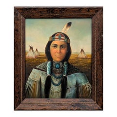 Realistic Figurative Portrait of an Indigenous Native American Woman