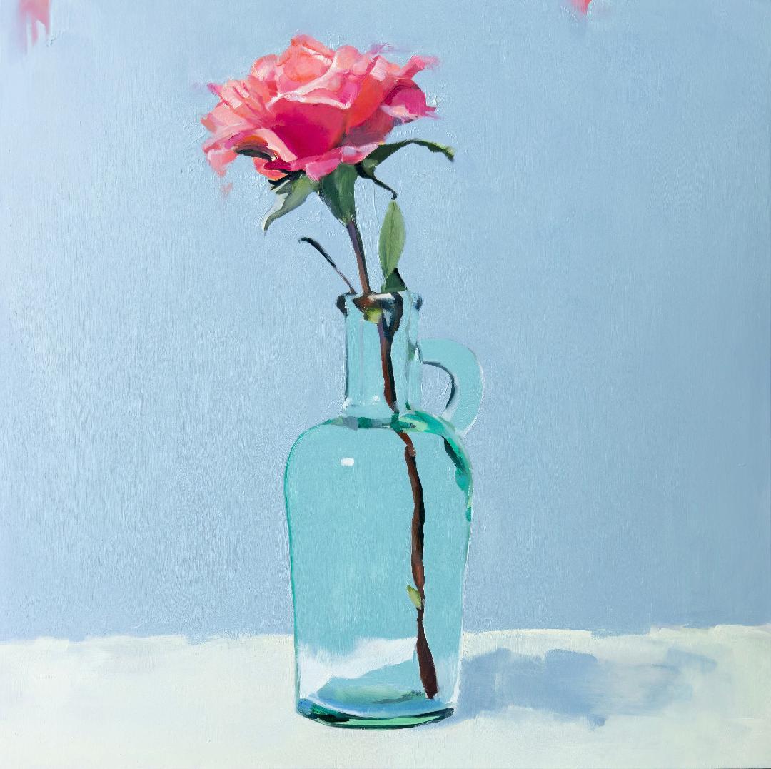 Still-Life Painting de Kenneth Toohey - Rosa brillante