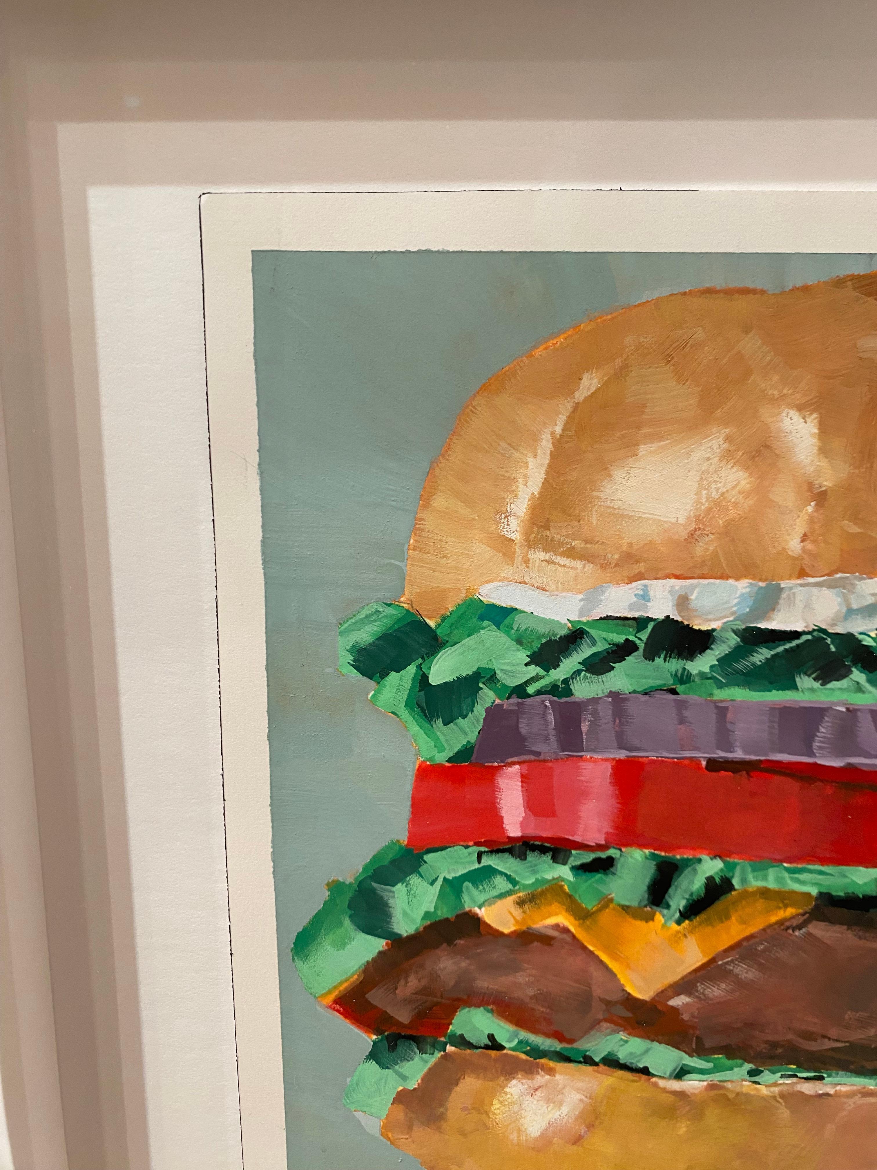 Hamburger - Still-Life Painting Marrone di Kenneth Toohey