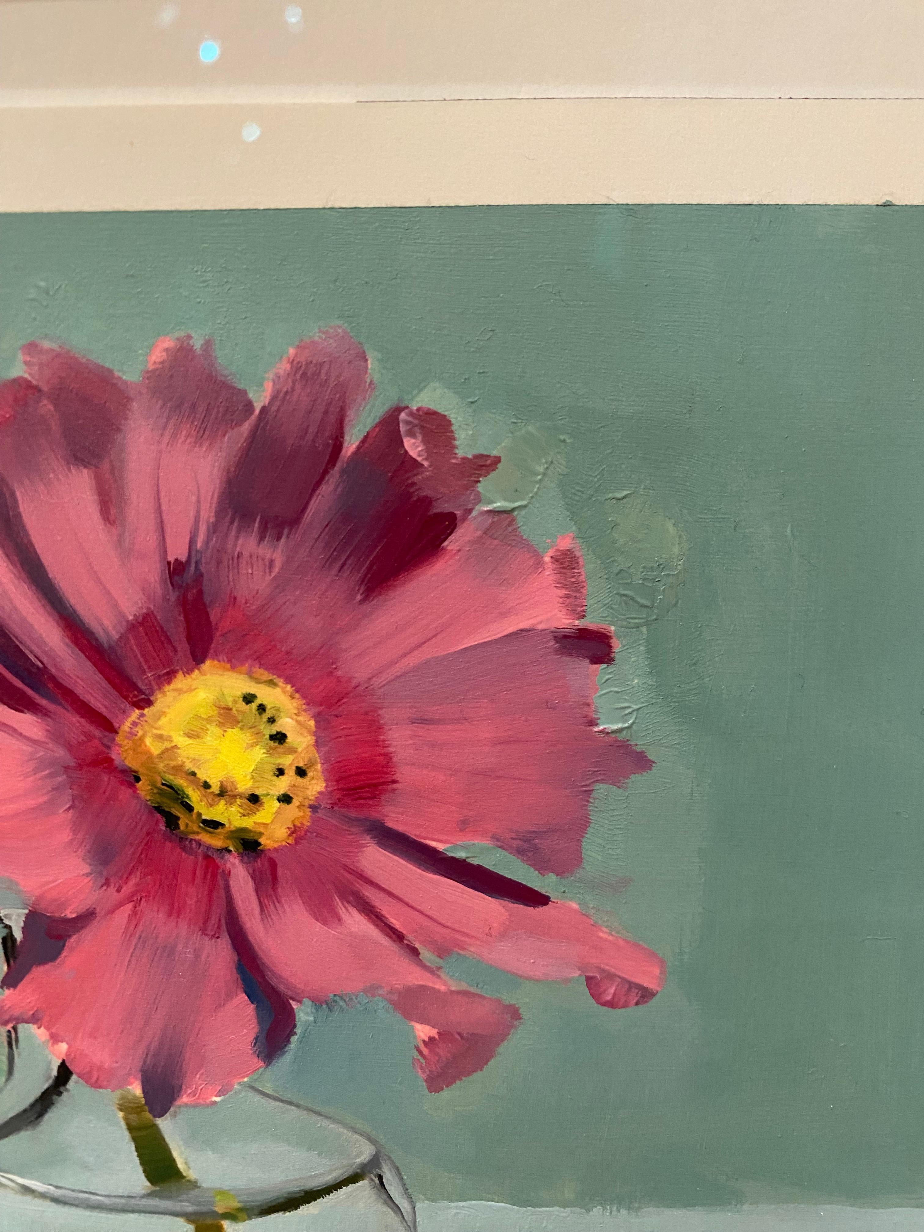 Fleur avec nom - Bleu Still-Life Painting par Kenneth Toohey
