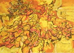 "Sun Dance" Vibrant Mid Century Serigraph