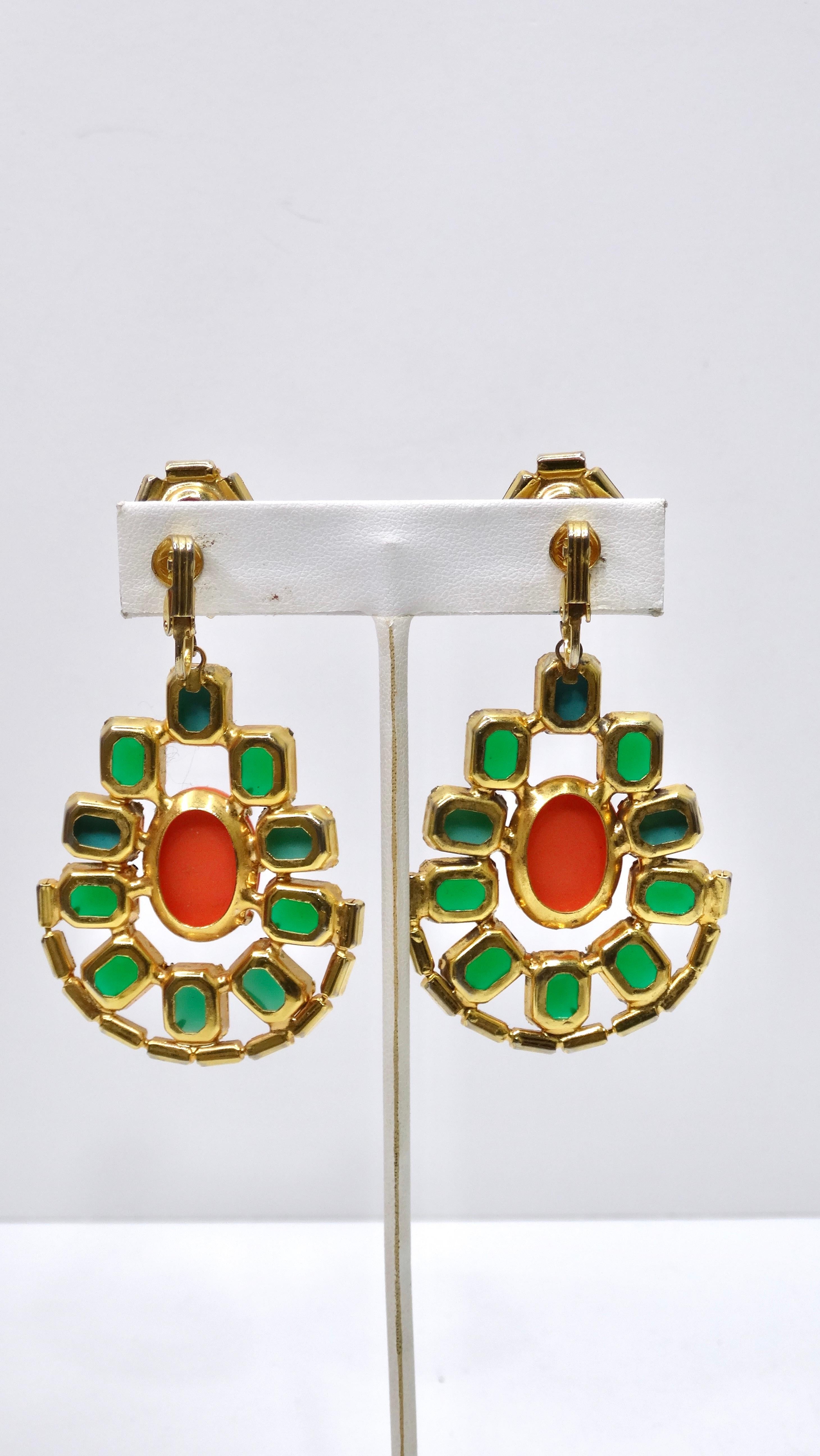 Kennth Jay Lane Jeweled Earrings In Excellent Condition In Scottsdale, AZ