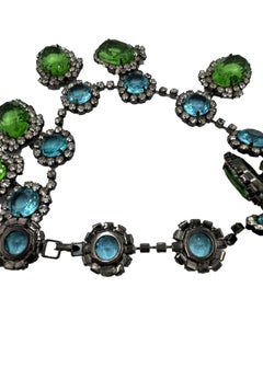 Kennth Jay Lane Rare Blue and Green Stone Collar