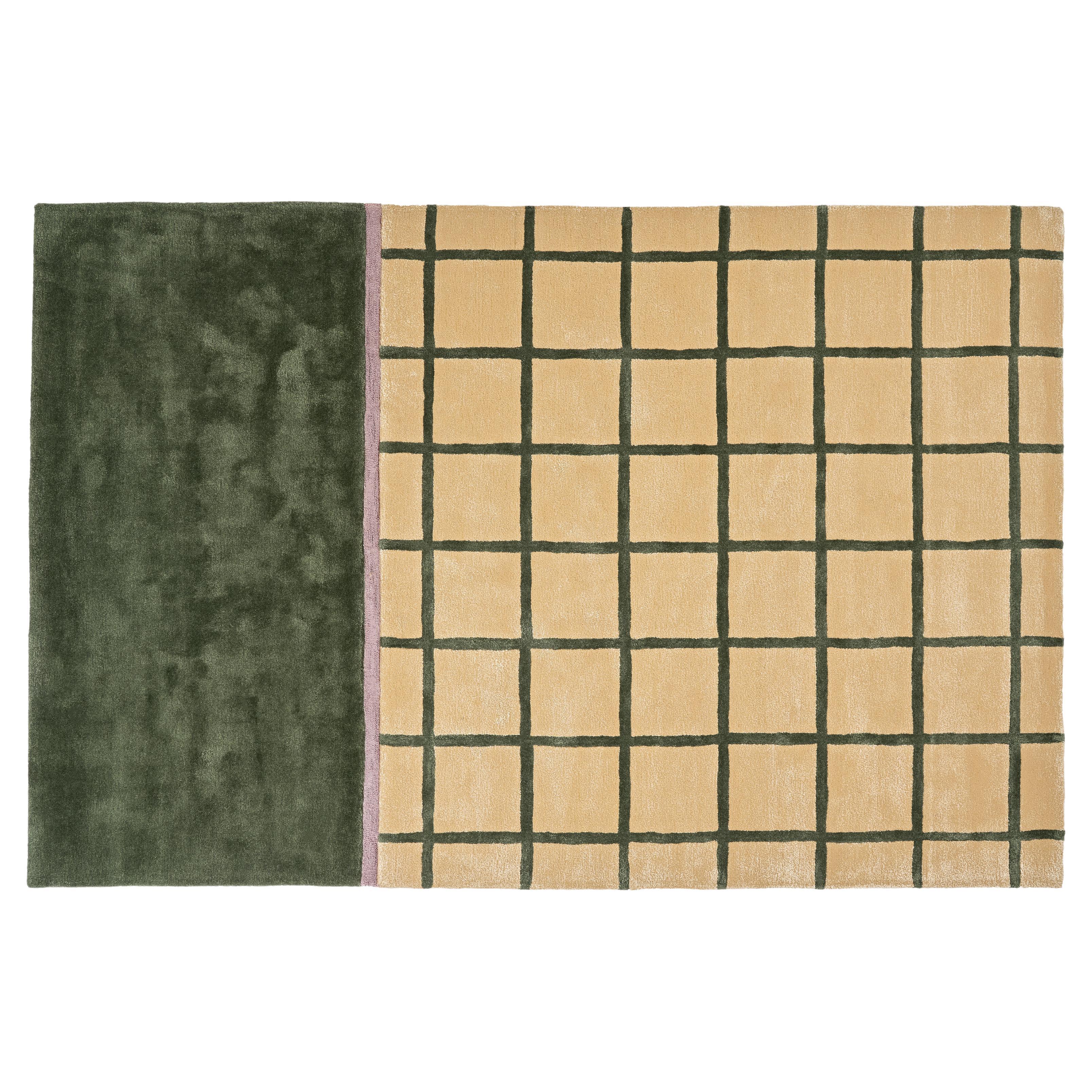  Kenny Grid Pattern Rug by Pieces, Modern Hand tufted Rug Carpet 