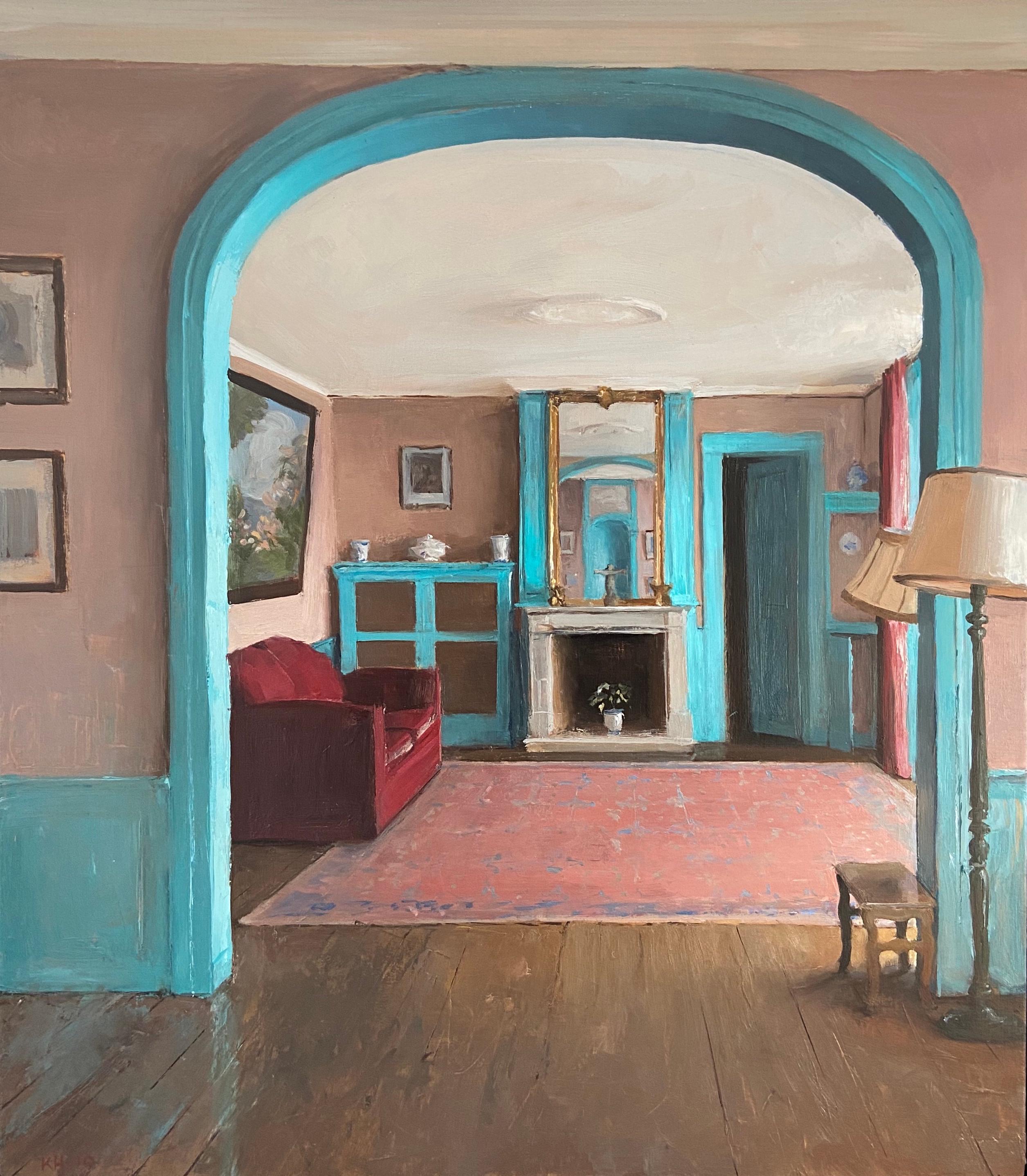 kenny harris Interior Painting - Burgundy, Teal & Pink Study