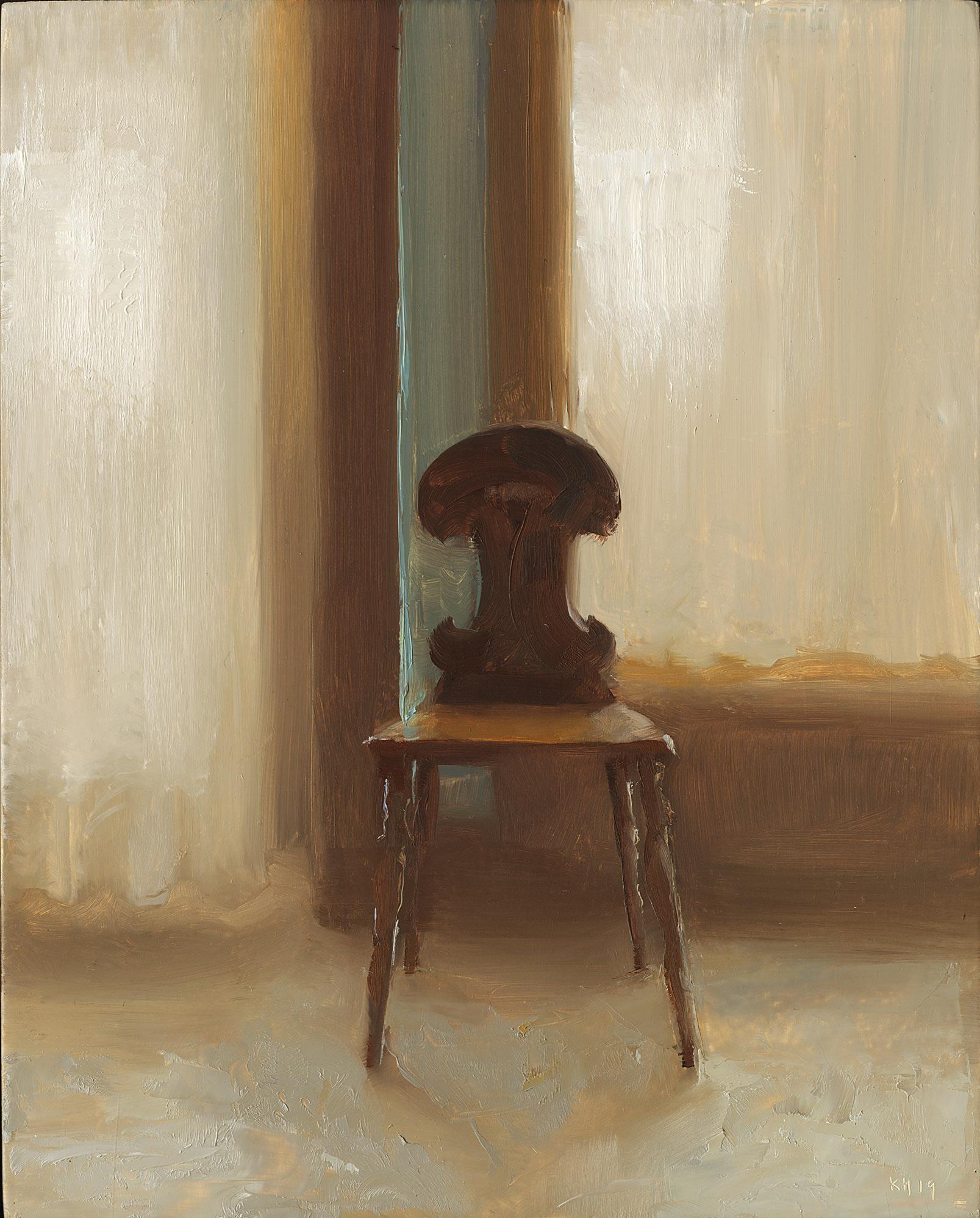 kenny harris Interior Painting – Stuhl mit Leinenbeinenbeinen 