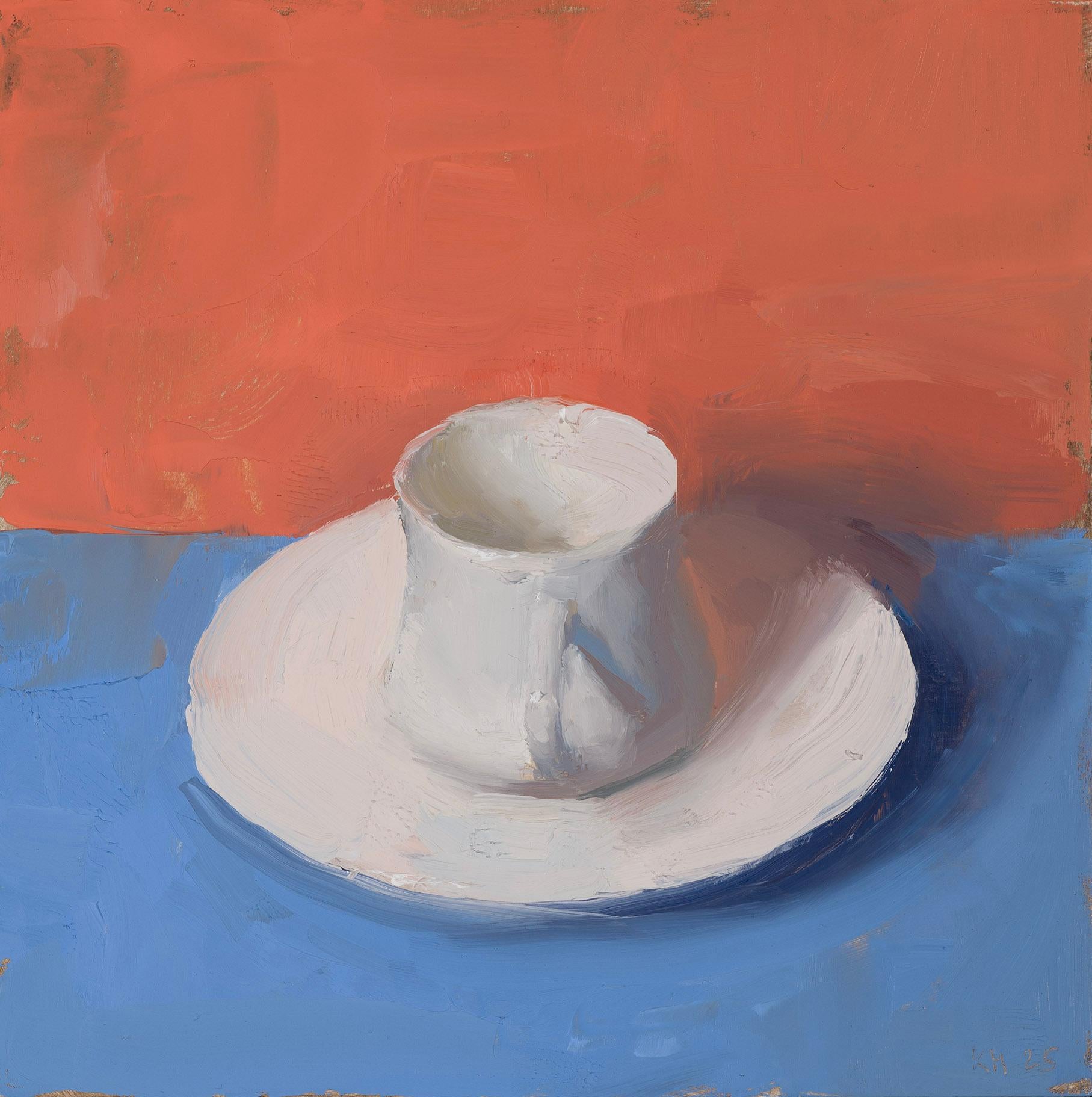 Landscape Painting di kenny harris - Demitasse su Corallo e Blu