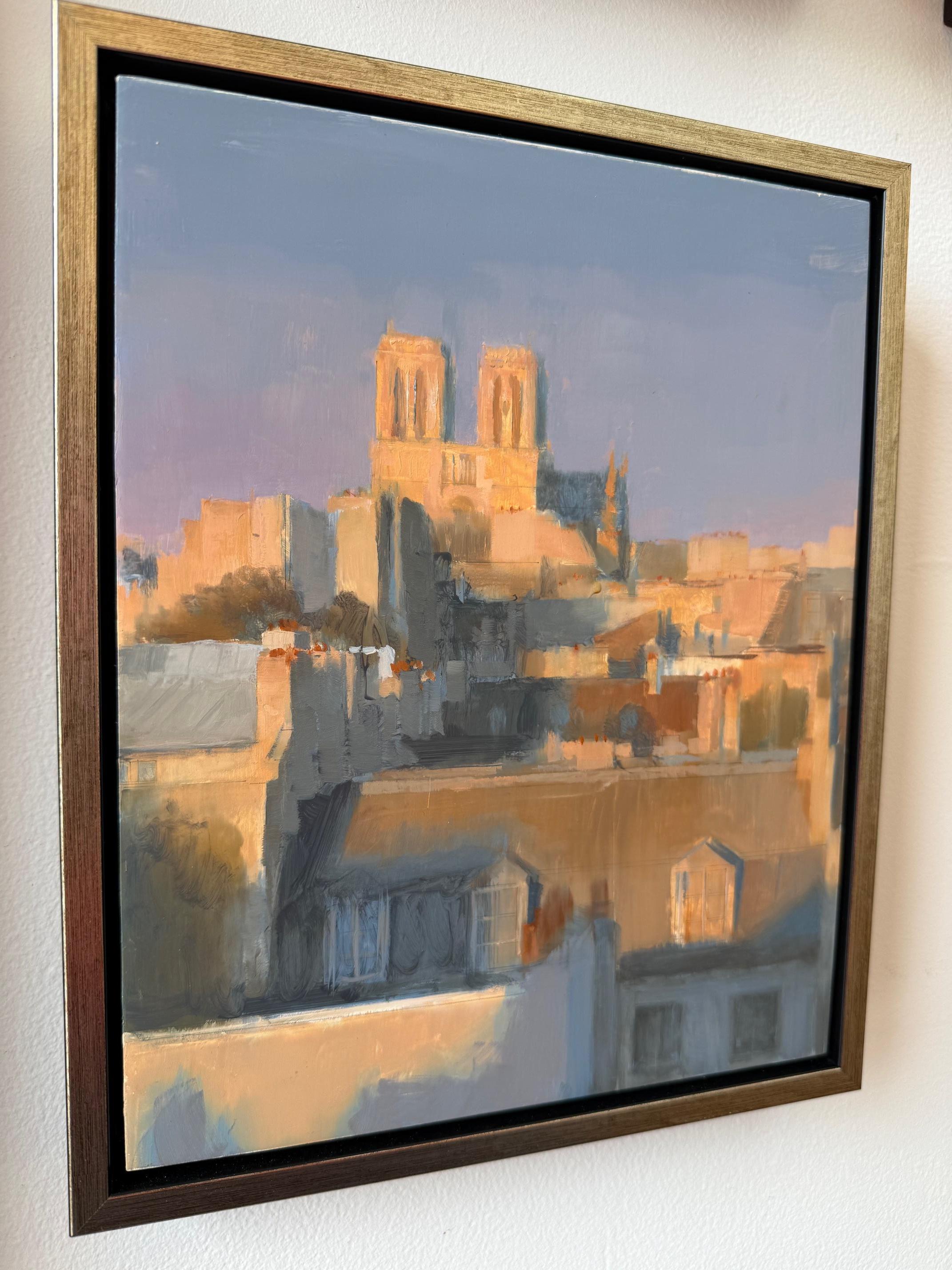 Les toits de Paris au coucher du soleil - Painting de kenny harris