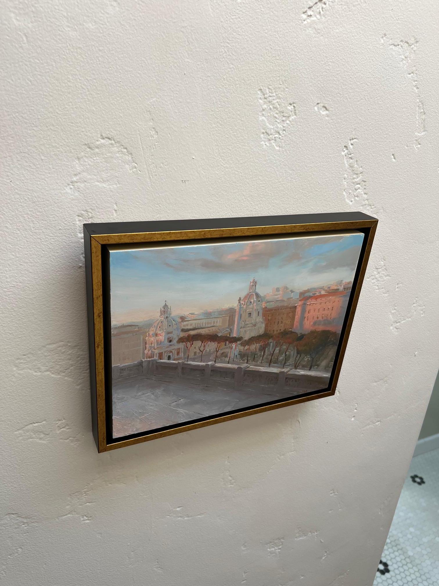 Rome from the Victoriano, Framed - Painting by kenny harris