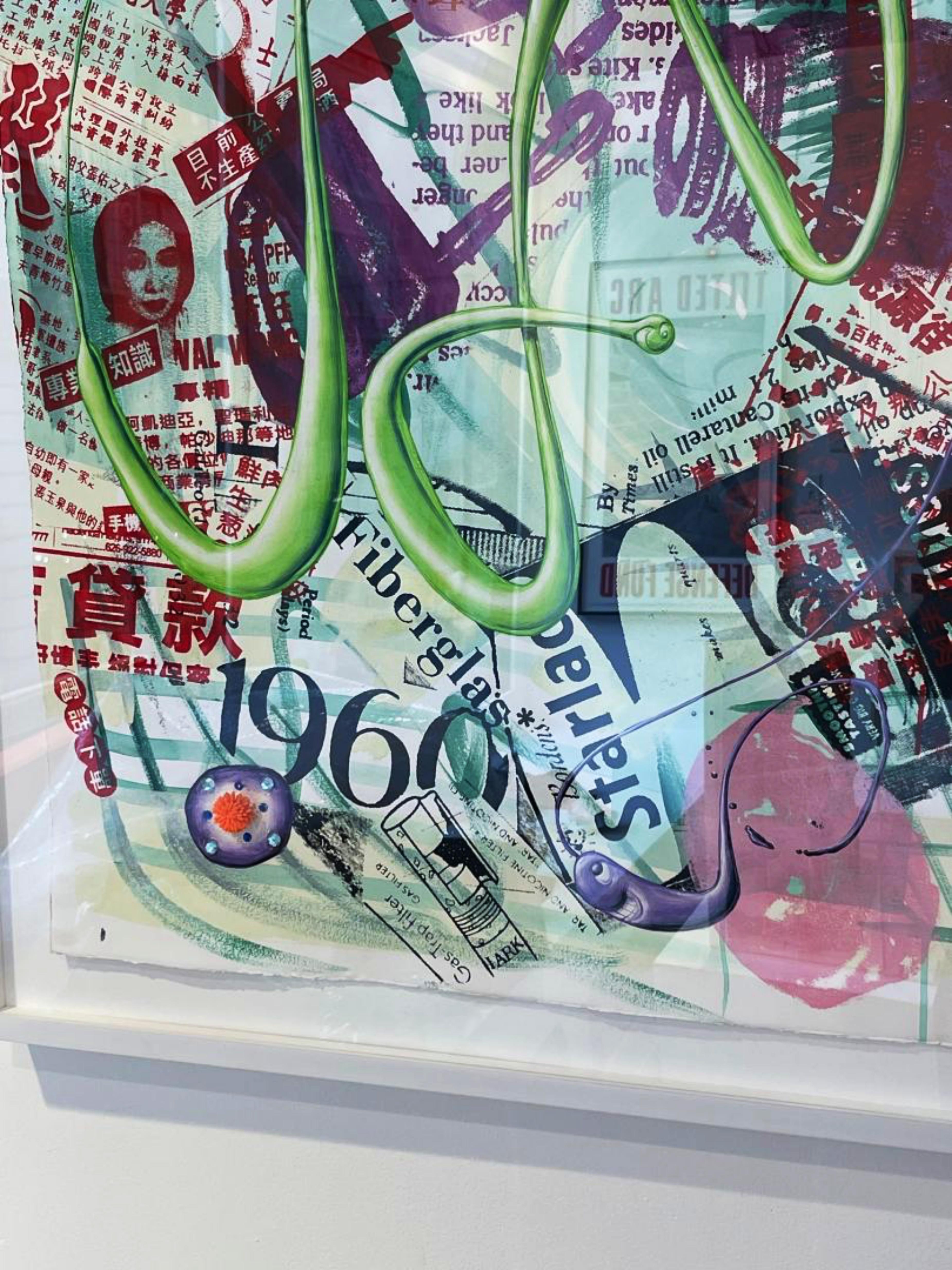 Val Wong Worm, unique signed painting on paper from ex-owner of Cadillac Art Car For Sale 5