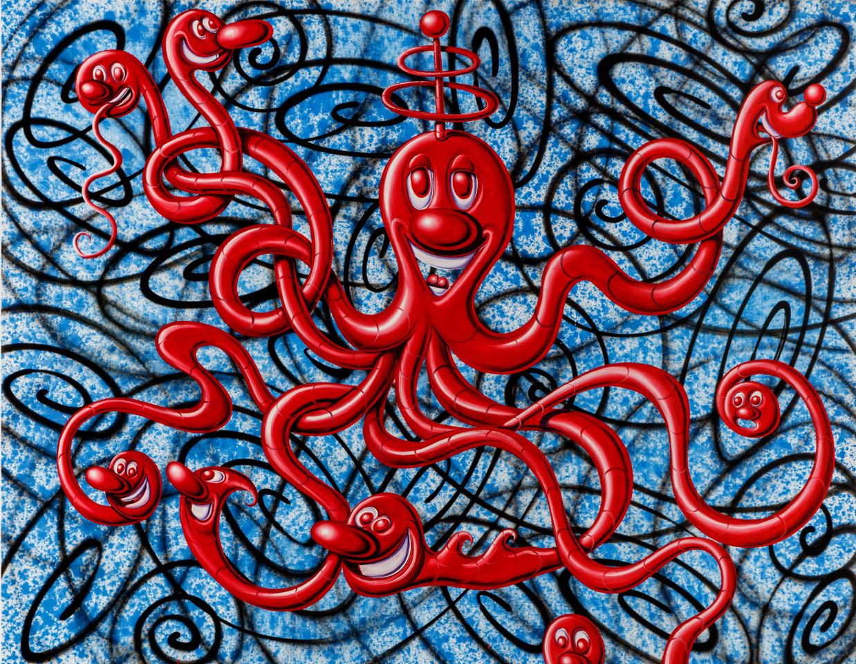 Kenny Scharf Figurative Painting - Controlopuss