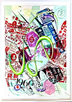 Kenny Scharf - «Val Wong Worm», una pintura única y deslumbrante, firmada y enmarcada, con historia de propiedad