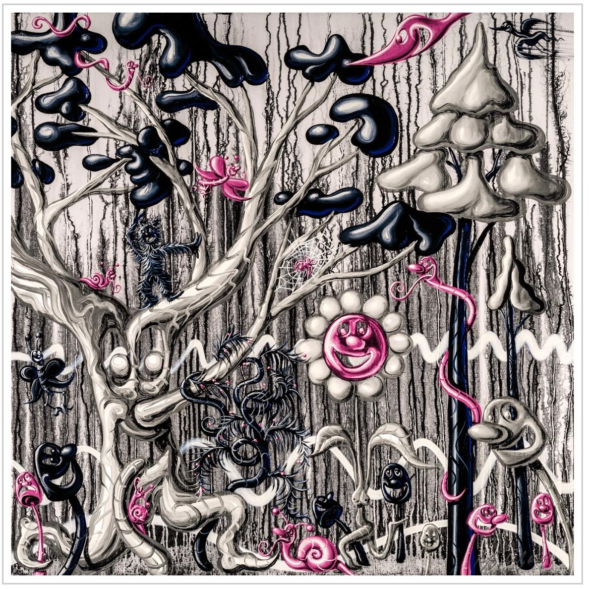 Kenny Scharf Landscape Print – Furungle 1 (Schwarz)