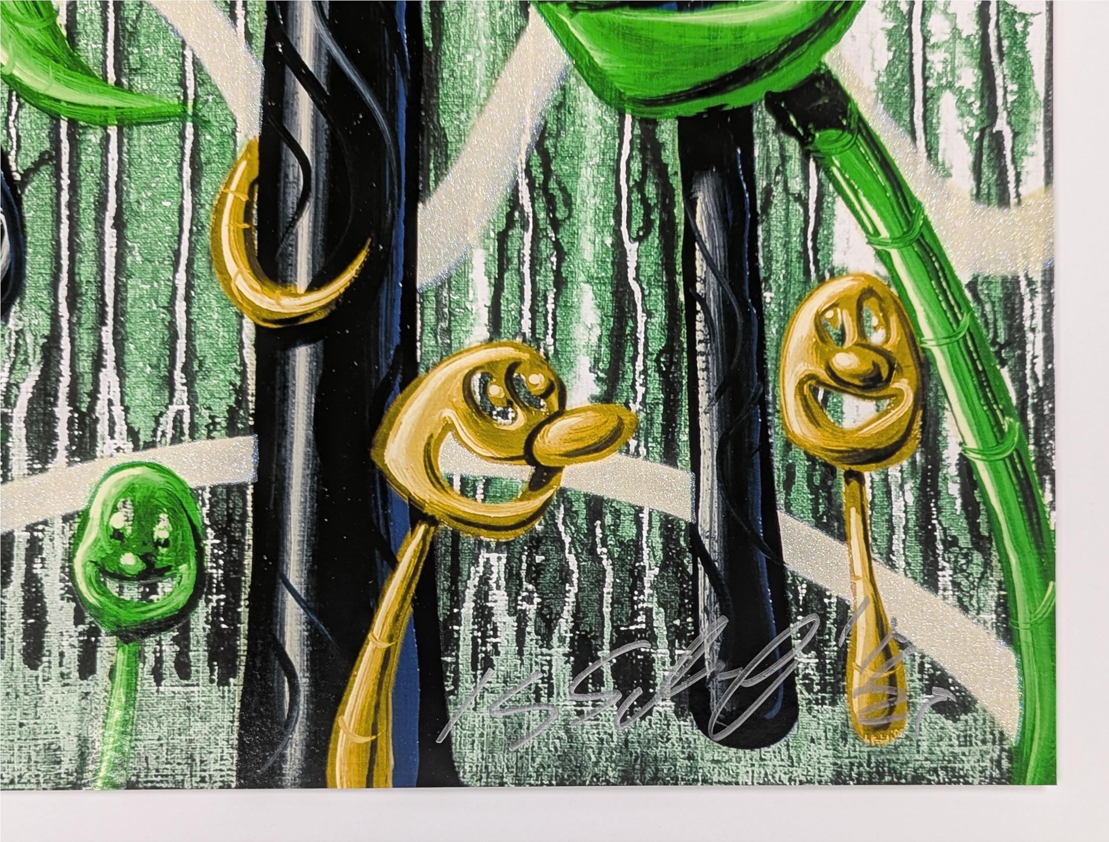 Furungle (Green), grande stampa d'archivio incorniciata con polvere di diamante - Print Pop Art di Kenny Scharf