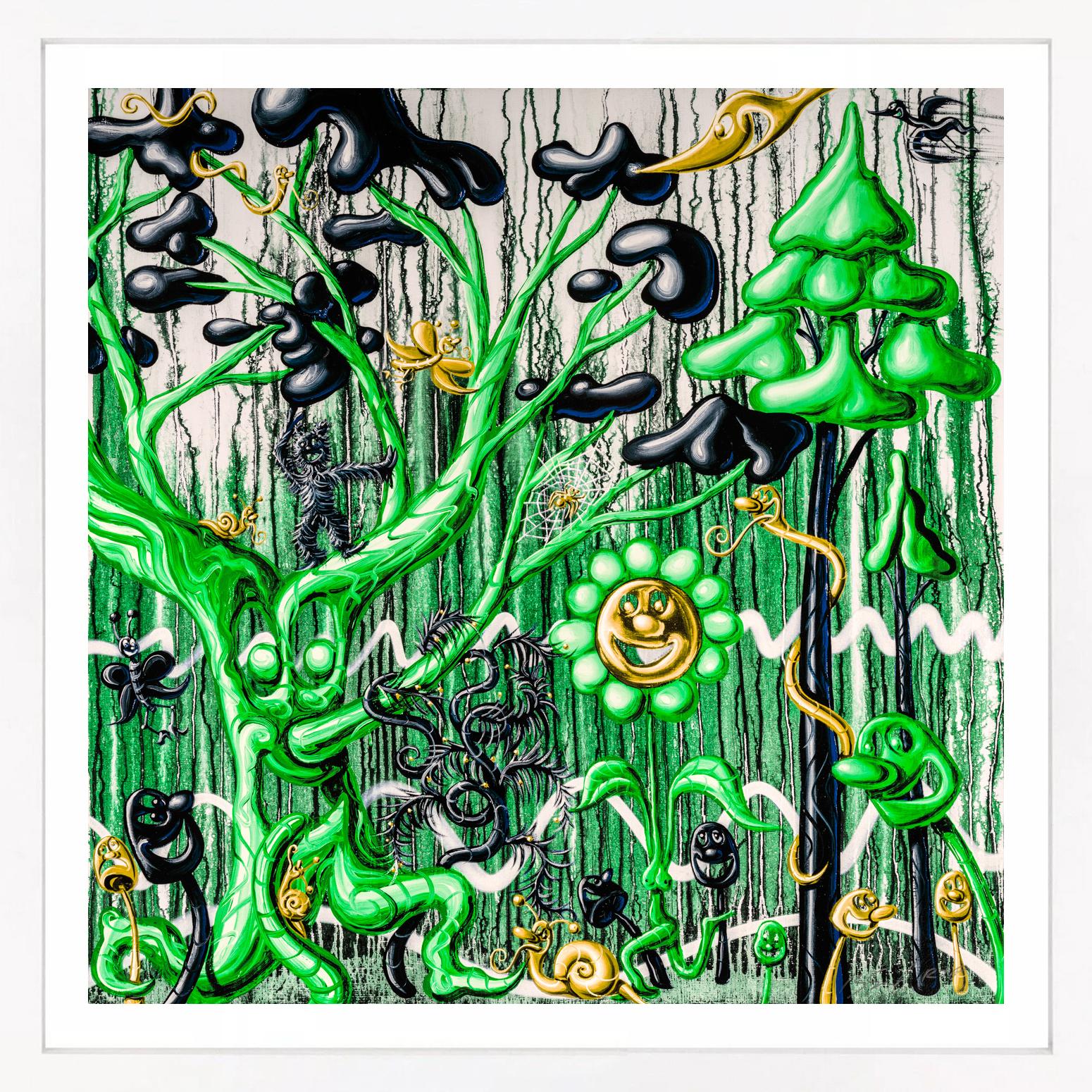 Furungle (Green), grande stampa d'archivio incorniciata con polvere di diamante