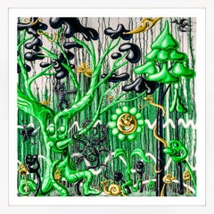 Furungle (Green), grande stampa d'archivio incorniciata con polvere di diamante