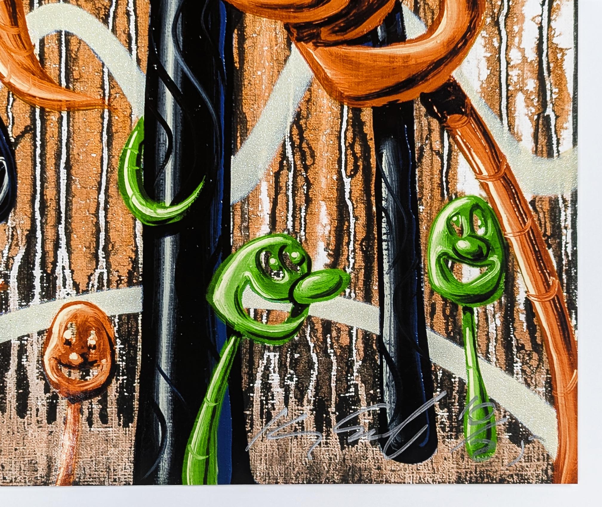 Furungle (arancione), grande stampa d'archivio incorniciata con polvere di diamante - Print Pop Art di Kenny Scharf