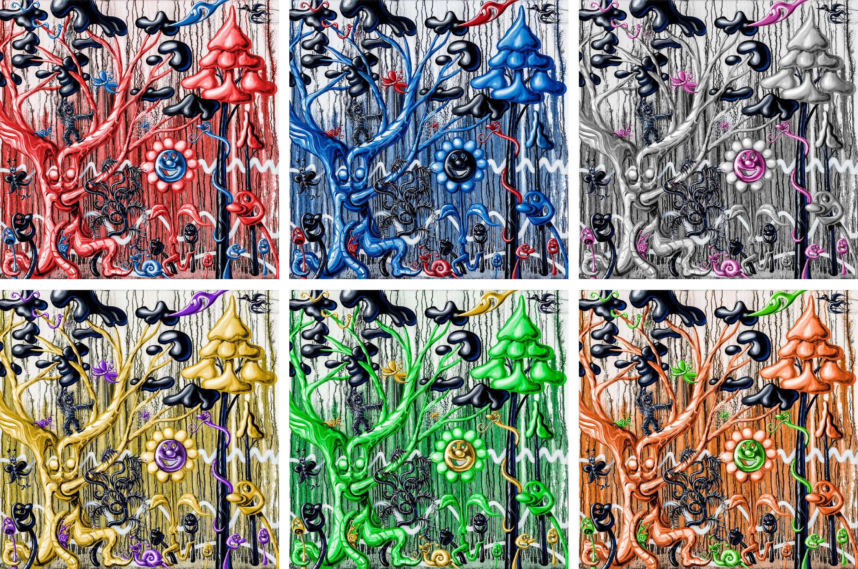 Kenny Scharf Abstract Print - Furungle (Suite of 6) 