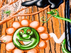 Furungle X 6 Orange Green Black, Pop Art,  Flowers Diamond Dust