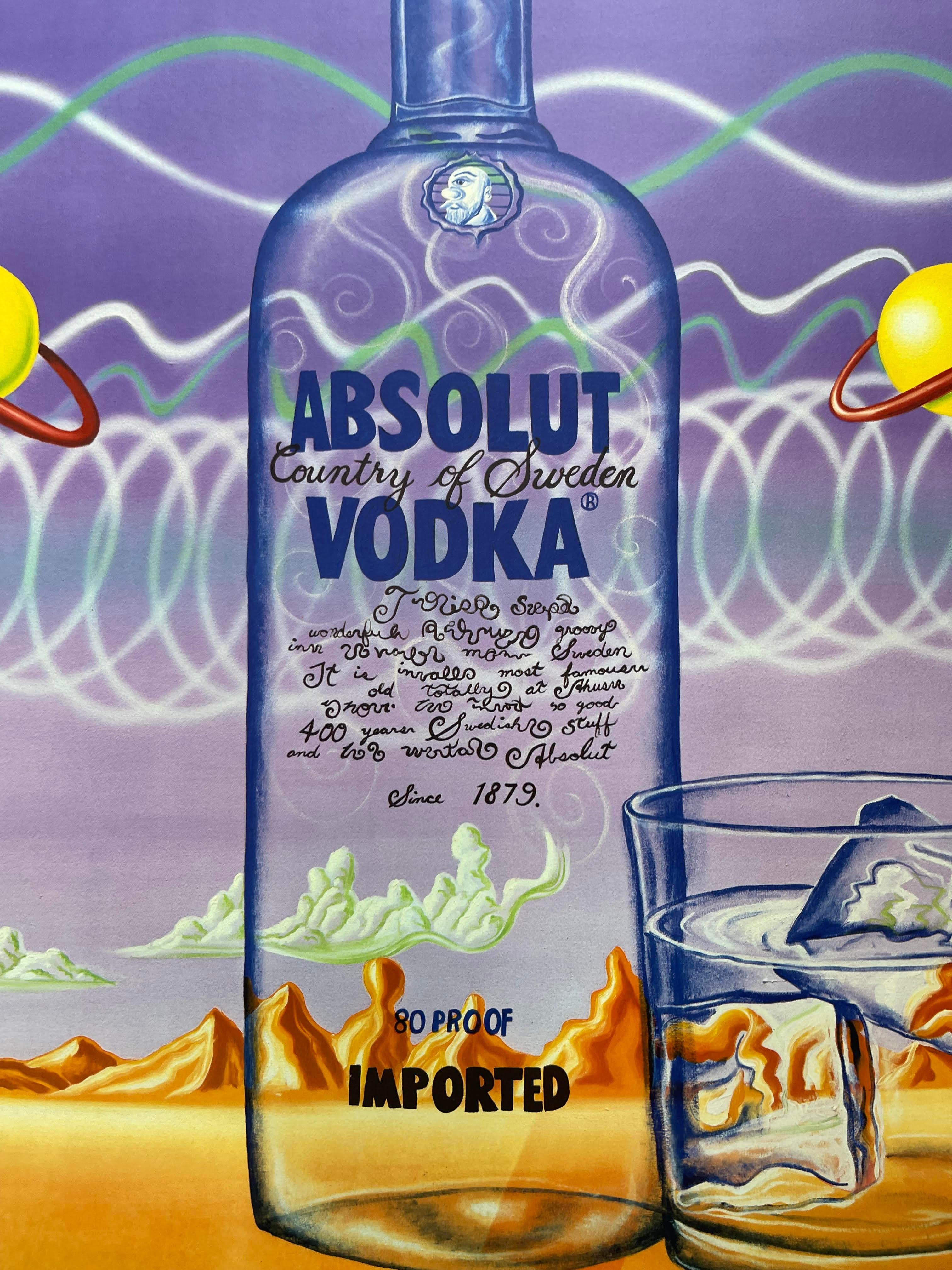 Kenny Scharf, Absolut Vodka hand signed, edition of 200, commissioned lithograph For Sale 3