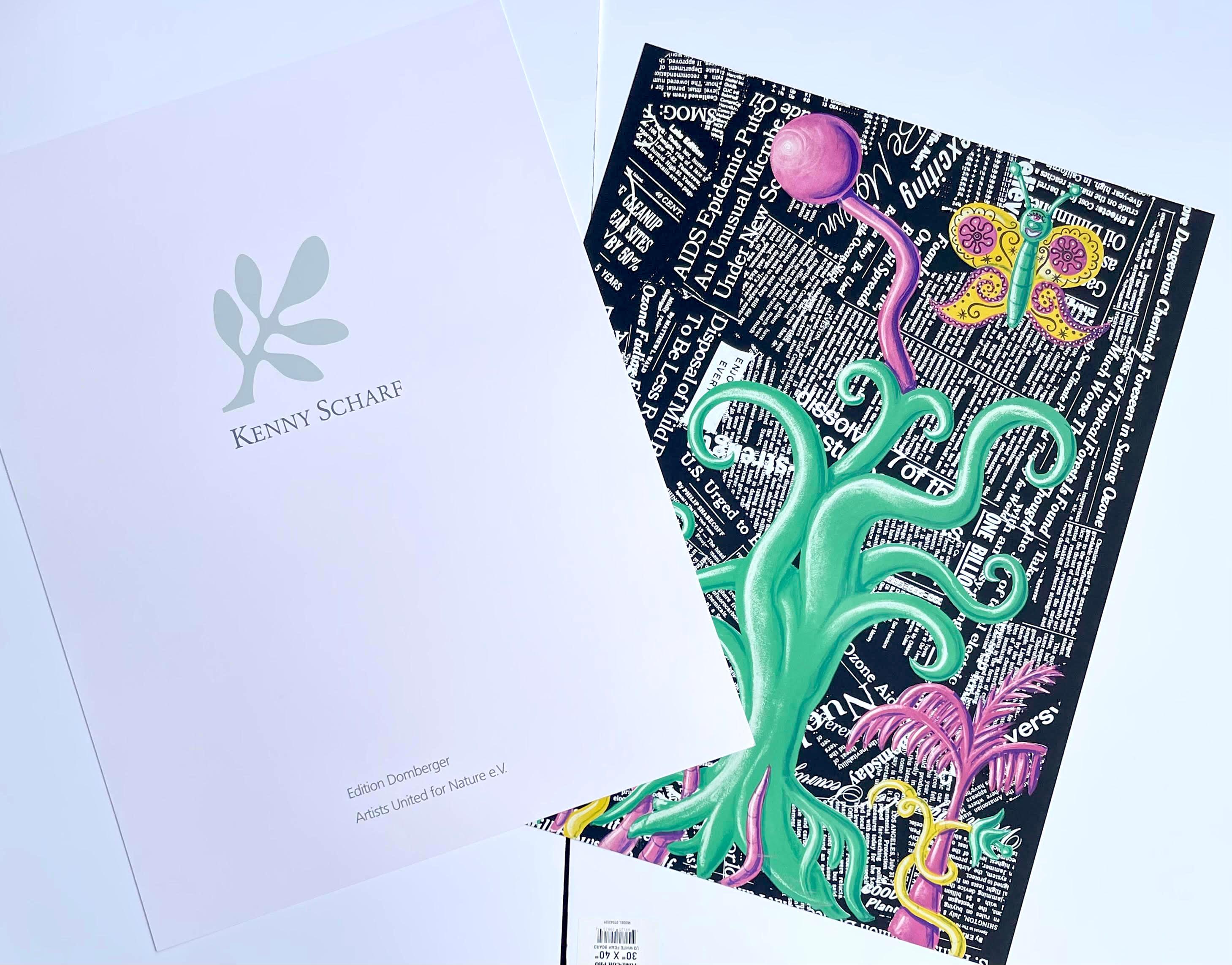 Kenny Scharf, Siebdruck auf Fabriano-Papier Seltene signierte Drucker Proof Rainforest im Angebot 6