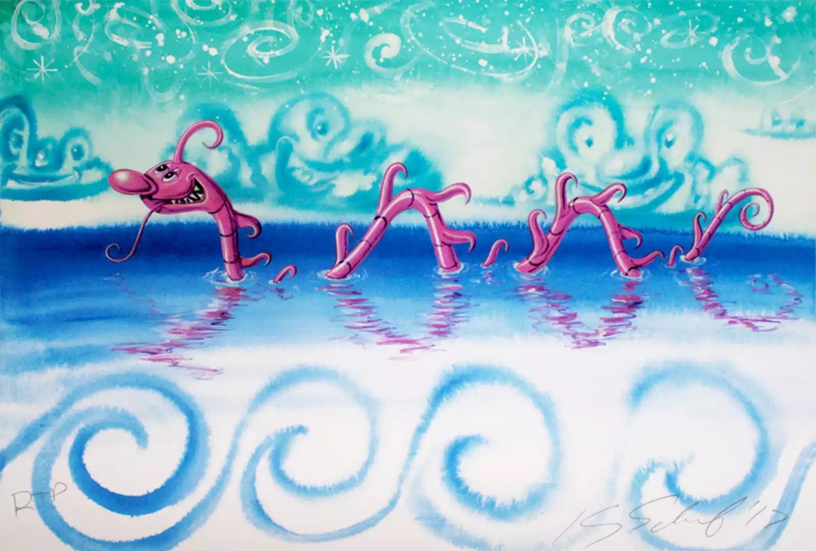 Kenny Scharf Animal Print - Seeserpent