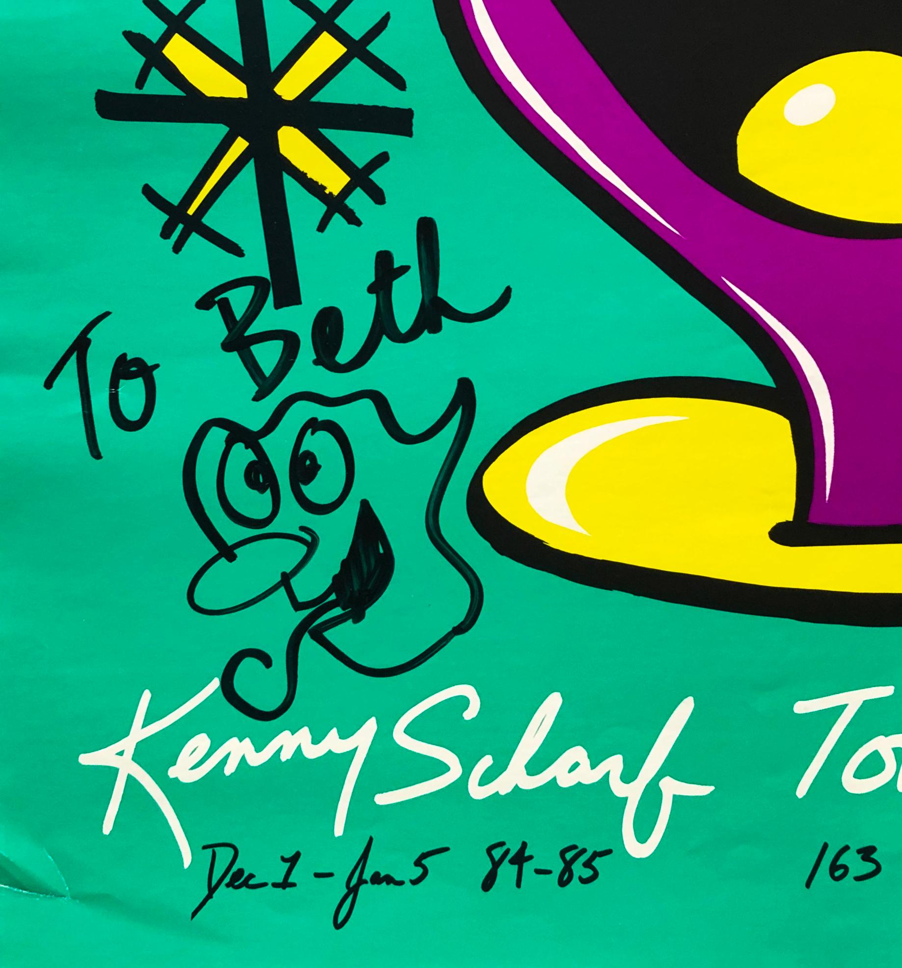 Signed Kenny Scharf poster with Drawing 1984 (Kenny Scharf drawings) 2