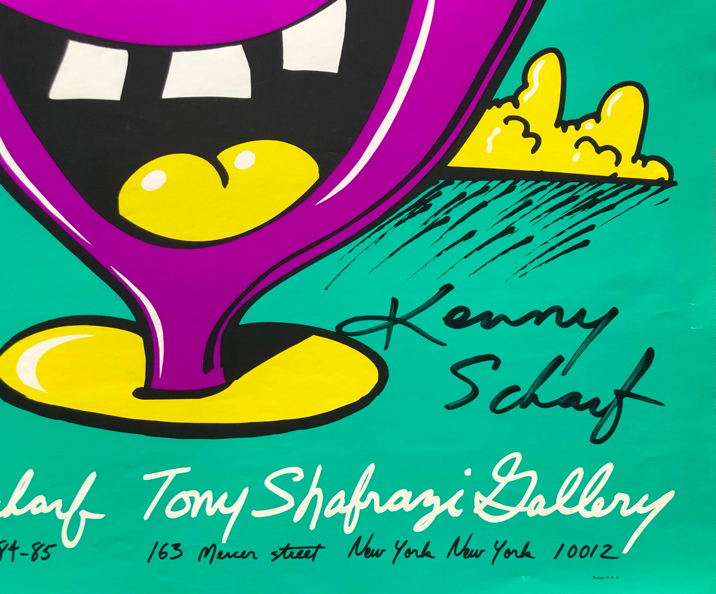 Signed Kenny Scharf poster with Drawing 1984 (Kenny Scharf drawings) 3