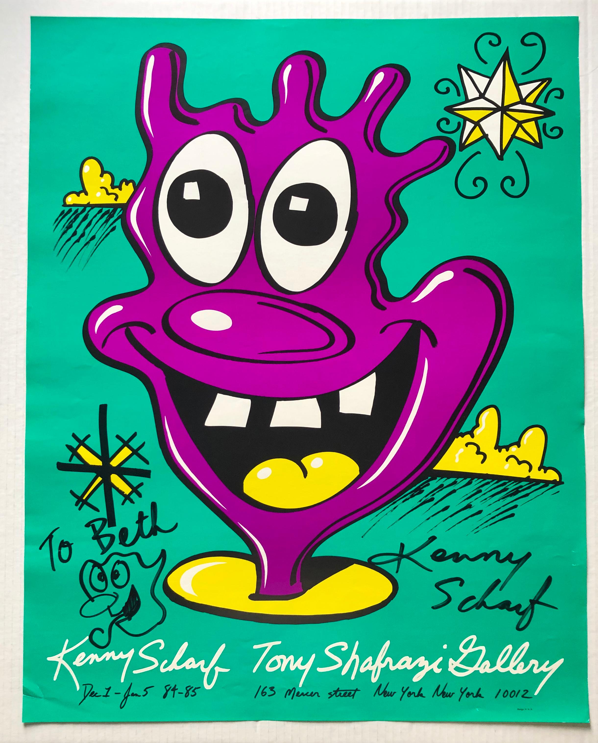 Signed Kenny Scharf poster with Drawing 1984 (Kenny Scharf drawings) 4