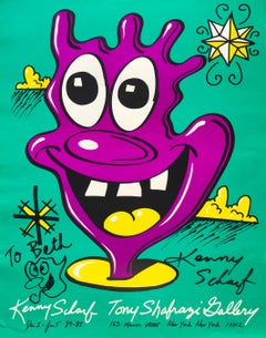 Signed Kenny Scharf poster with Drawing 1984 (Kenny Scharf drawings)