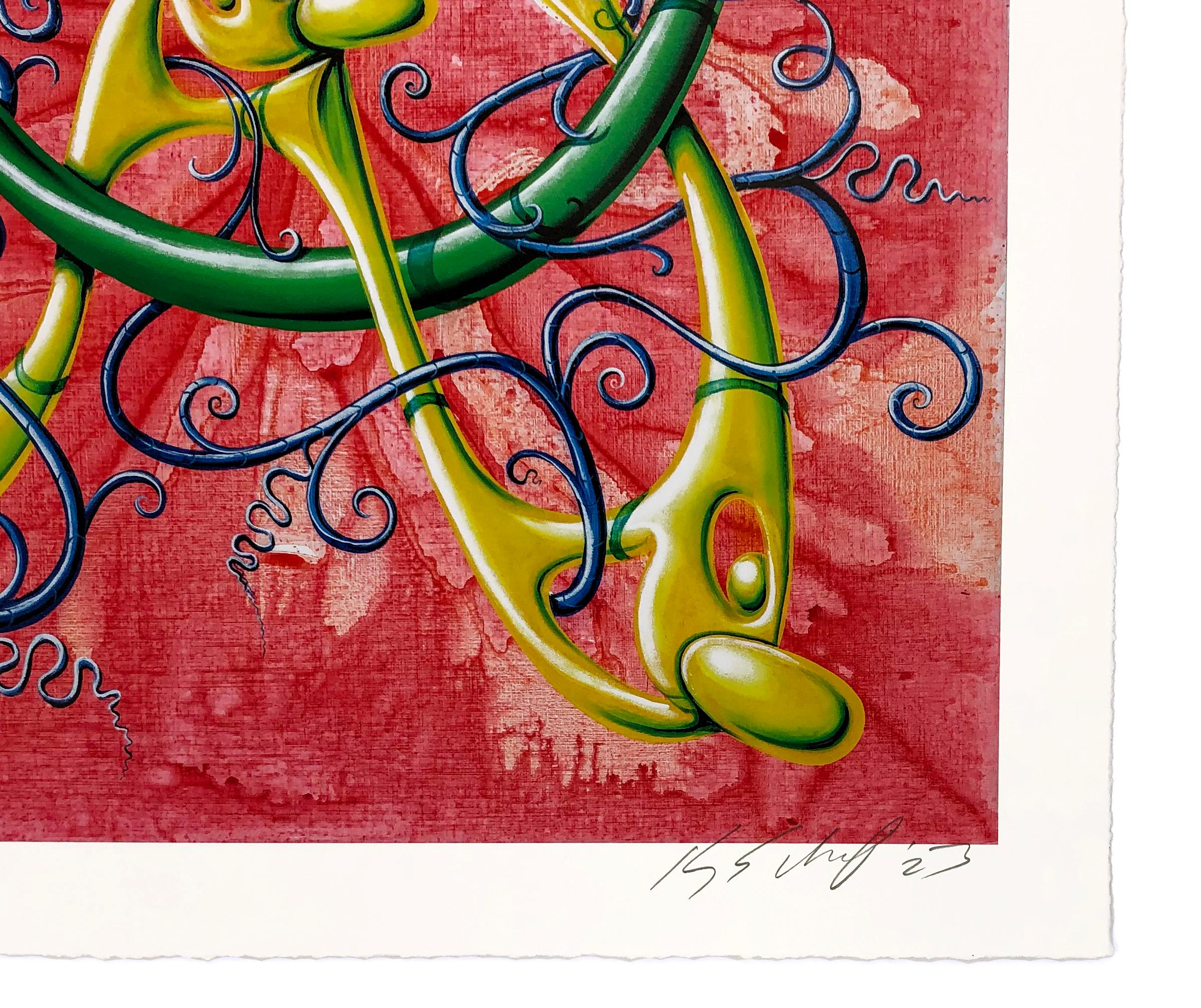 Vring! (framed hand signed screen print) - Print by Kenny Scharf