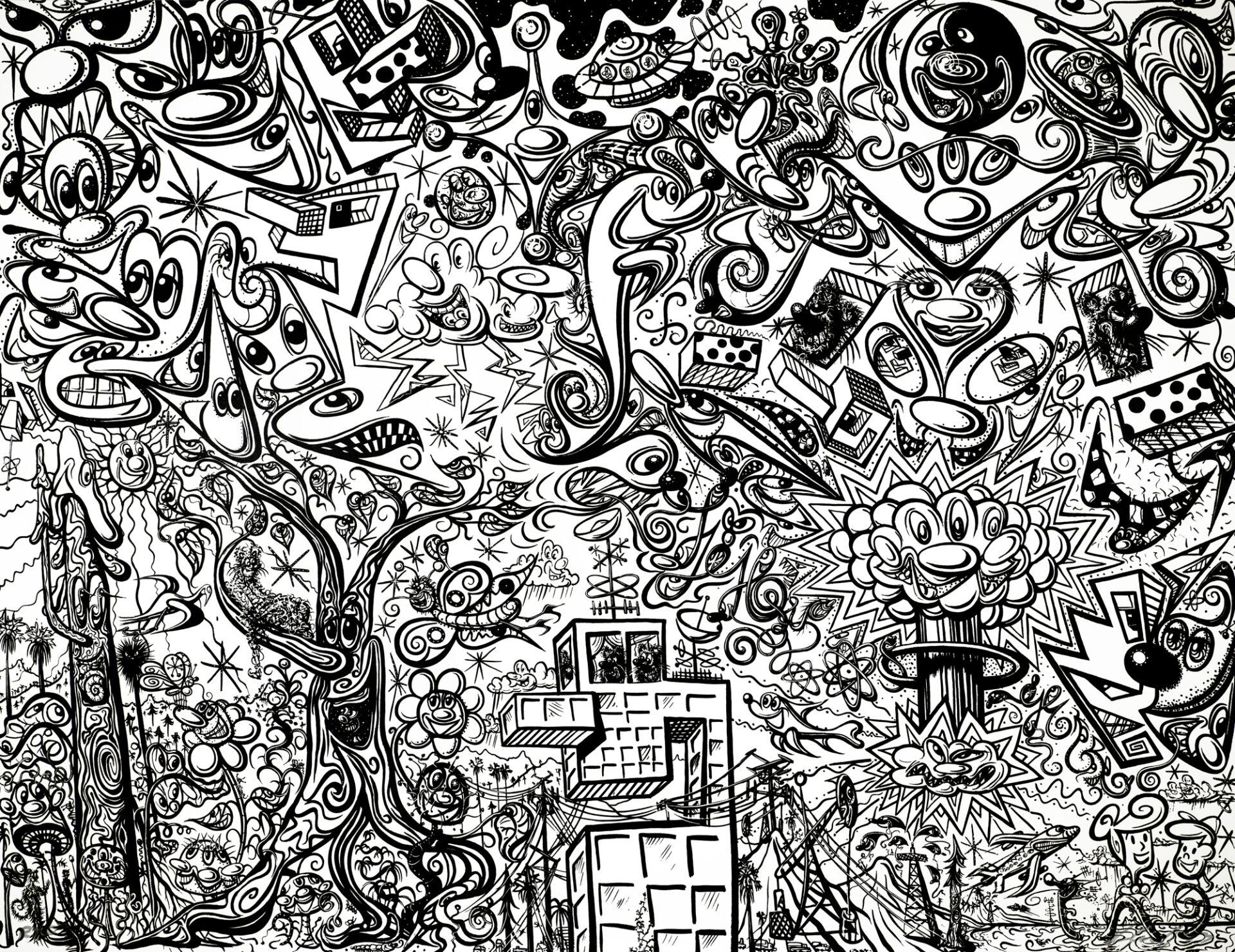 Landscape Print de Kenny Scharf - Fin del Mundo (Día)