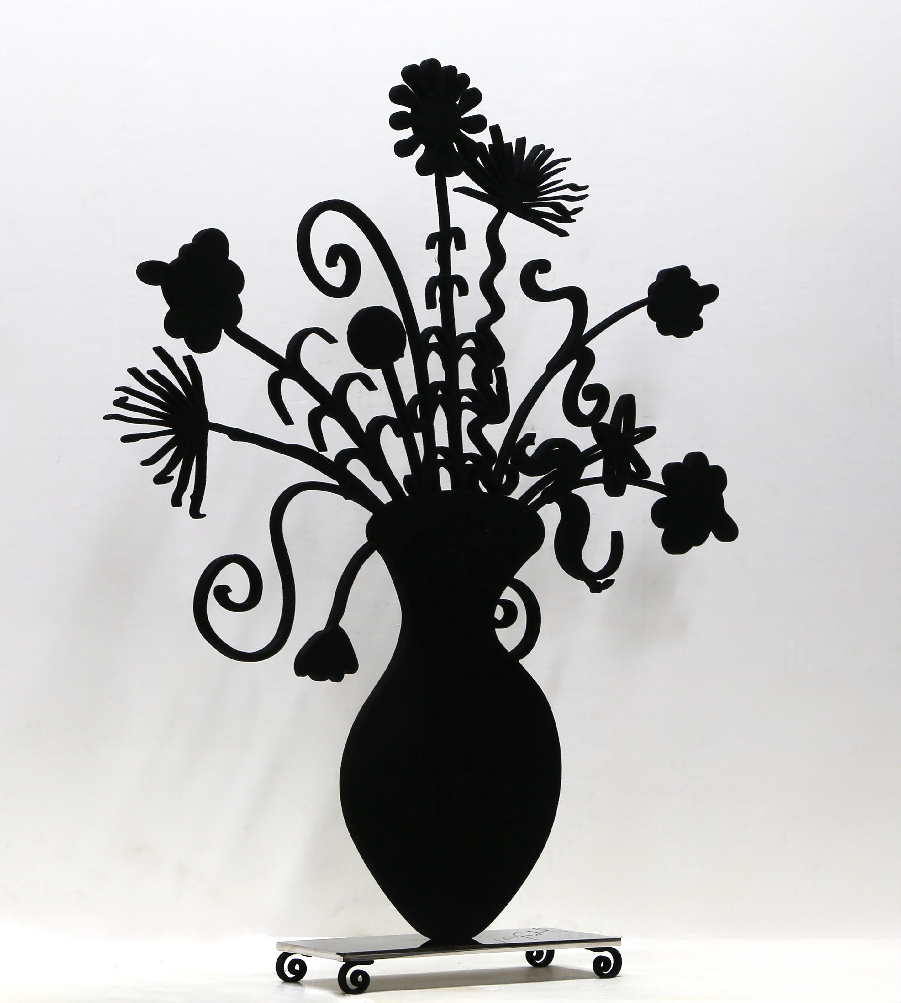 Flores Negro, Escultura Pop Art de Metal Art de Kenny Scharf en venta 3