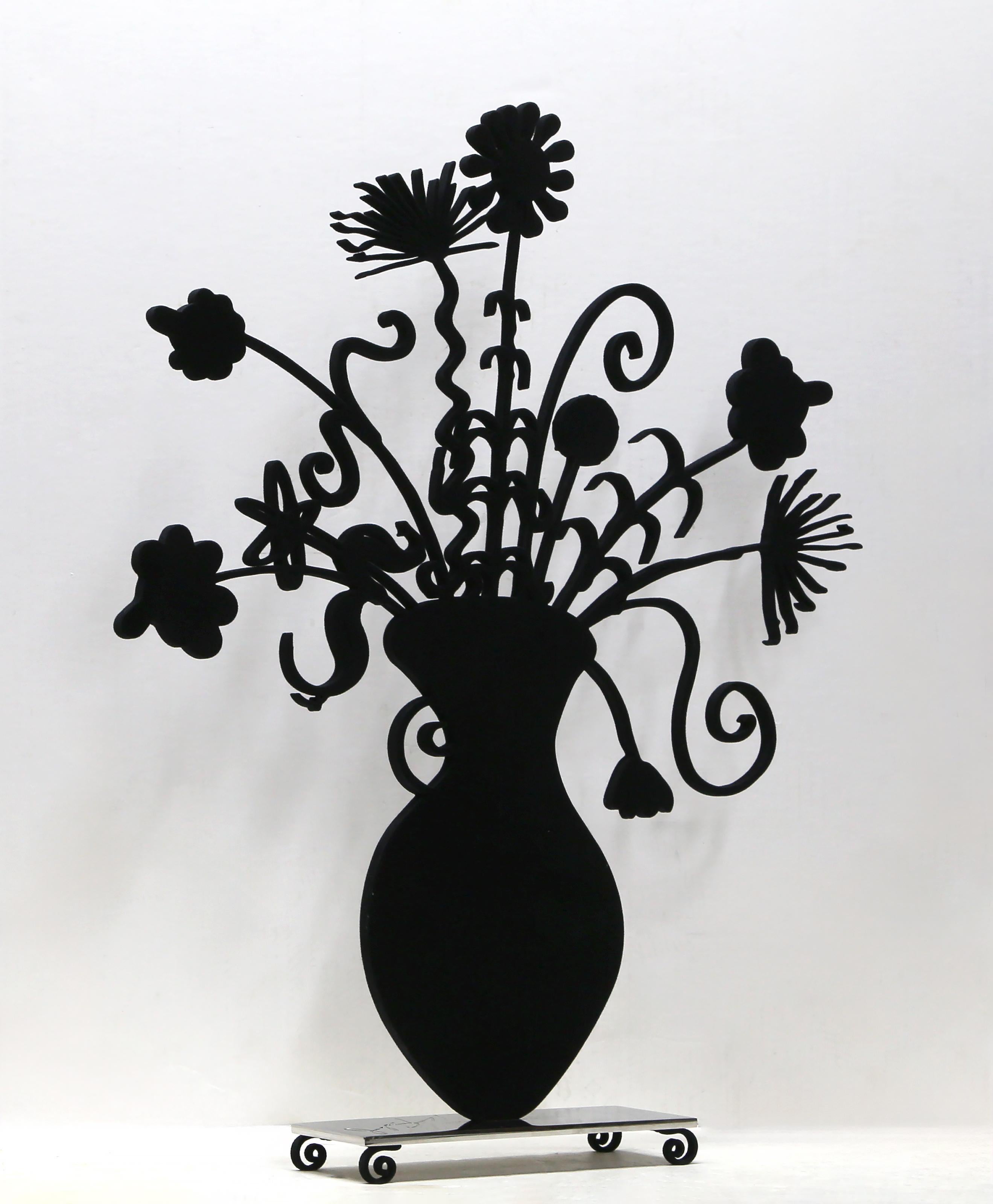 Flores Negro, Escultura Pop Art de Metal Art de Kenny Scharf en venta 5