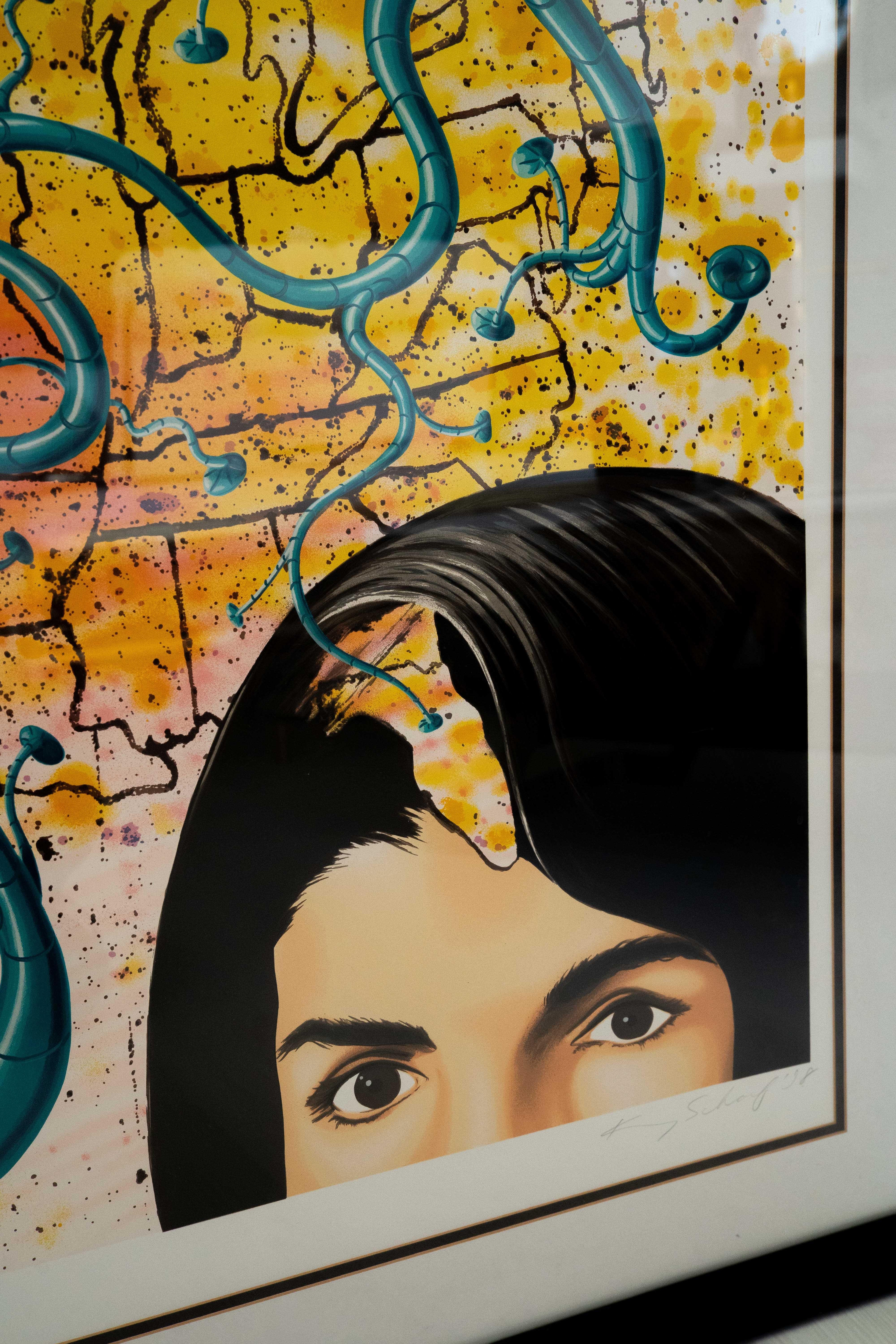 Kenny Scharf Siebdruck Drei Gesichter von Jackie (Papier) im Angebot