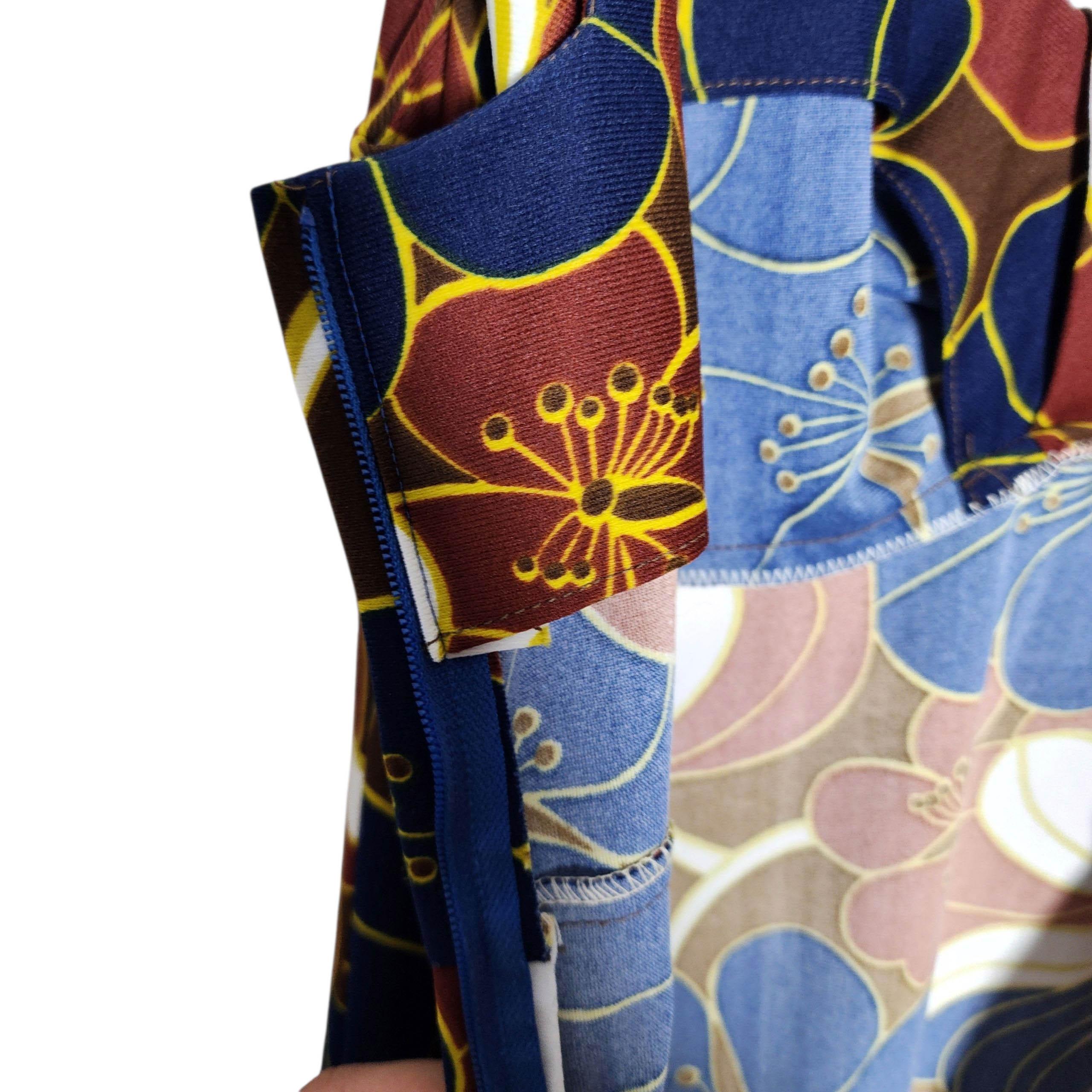 Kenolo Fashions - Robe longue à imprimé floral hawaïen avec nœud, 1970 en vente 5
