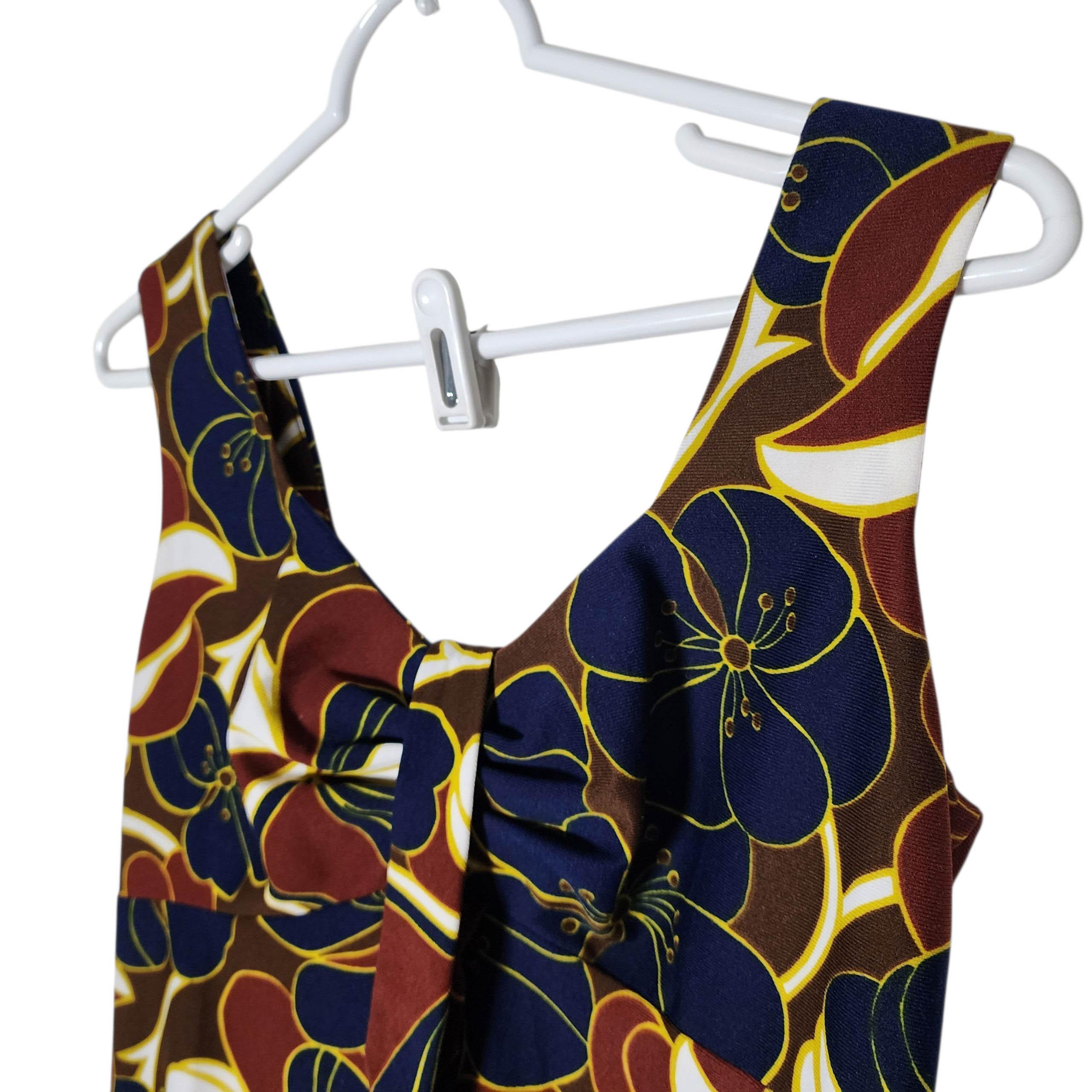 Kenolo Fashions - Robe longue à imprimé floral hawaïen avec nœud, 1970 en vente 11