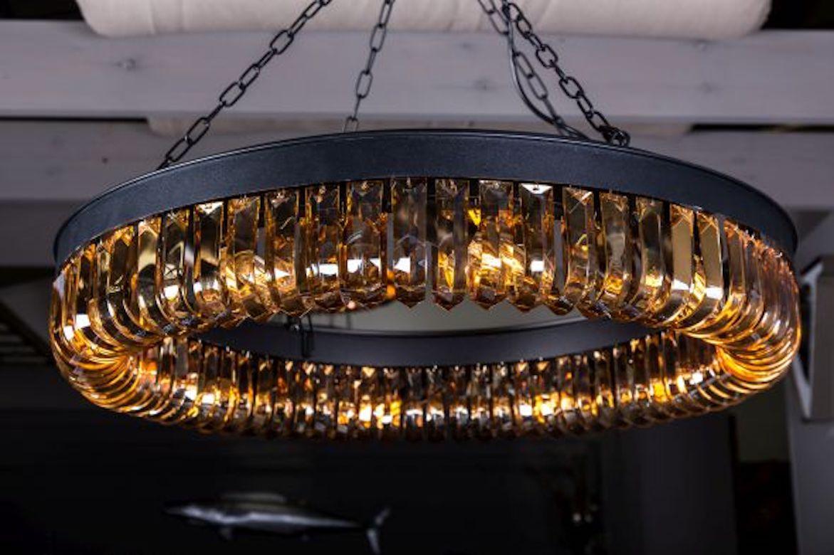 Serie di lampadari in cristallo ambrato di Kensington, 20° secolo in vendita 5
