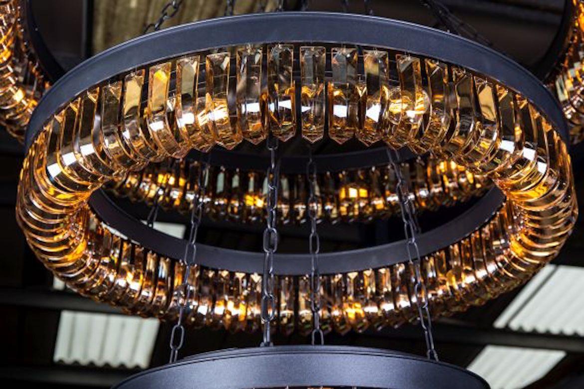 Serie di lampadari in cristallo ambrato di Kensington, 20° secolo in vendita 6