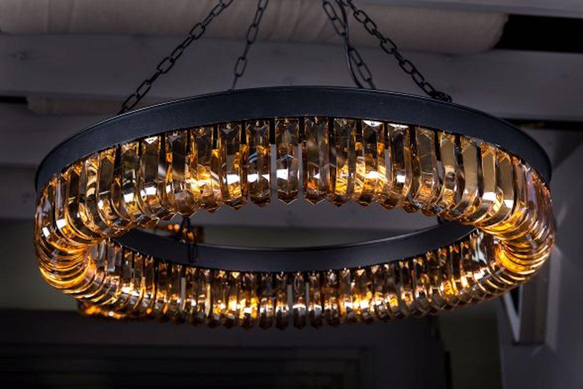 Serie di lampadari in cristallo ambrato di Kensington, 20° secolo in vendita 9