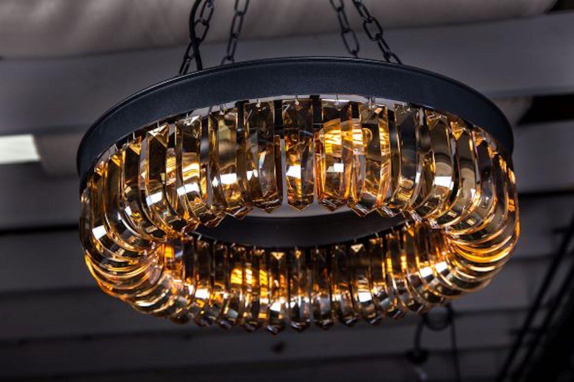 Serie di lampadari in cristallo ambrato di Kensington, 20° secolo in vendita 10